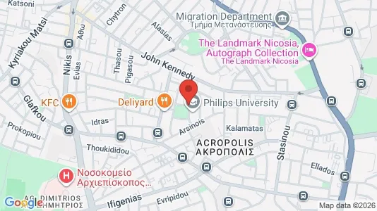 Apartments for rent i Nicosia Strovolos - kort over placeringen