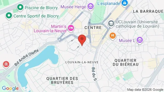 Apartments for rent i Ottignies-Louvain-la-Neuve - kort over placeringen