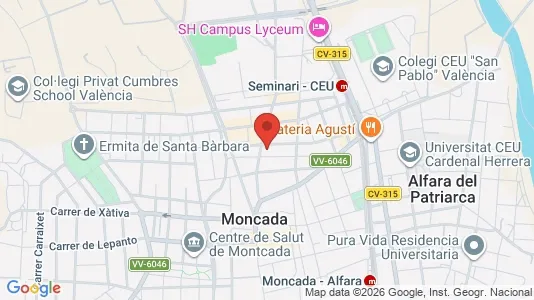 Rooms for rent i Moncada - kort over placeringen