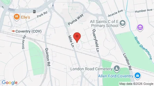 Apartments for rent i Coventry - West Midlands - kort over placeringen