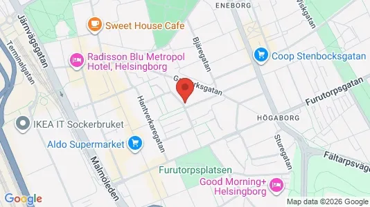 Apartments for rent i Helsingborg - kort over placeringen
