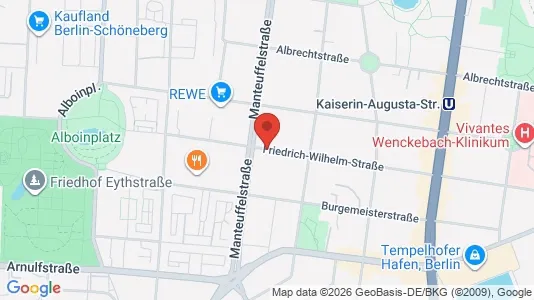 Apartments for rent i Berlin Tempelhof-Schöneberg - kort over placeringen