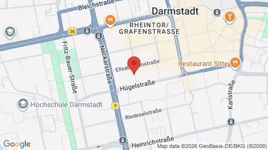 Apartments for rent i Darmstadt - kort over placeringen