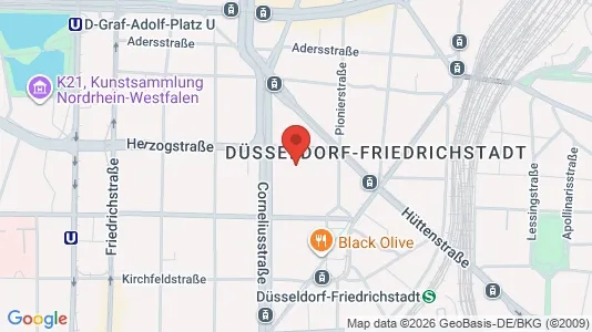 Apartments for rent i Dusseldorf - kort over placeringen