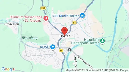 Apartments for rent i Höxter - kort over placeringen
