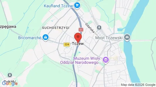 Apartments for rent i Tczewski - kort over placeringen