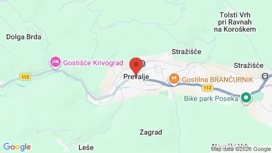 Apartments for rent i Prevalje - kort over placeringen