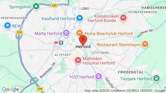 Apartments for rent i Herford - kort over placeringen