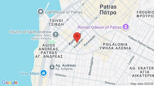 Apartments for rent i Patras - kort over placeringen