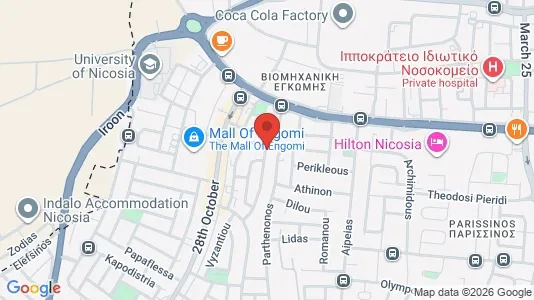 Apartments for rent i Nicosia Egkomi - kort over placeringen
