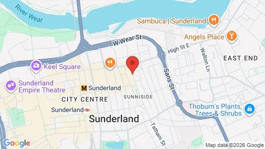 Apartments for rent i Sunderland - Tyne and Wear - kort over placeringen