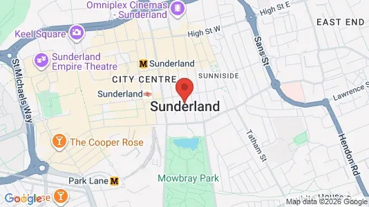 Apartments for rent i Sunderland - Tyne and Wear - kort over placeringen