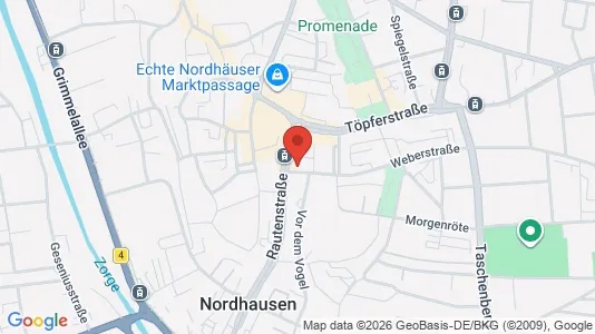 Apartments for rent i Nordhausen - kort over placeringen