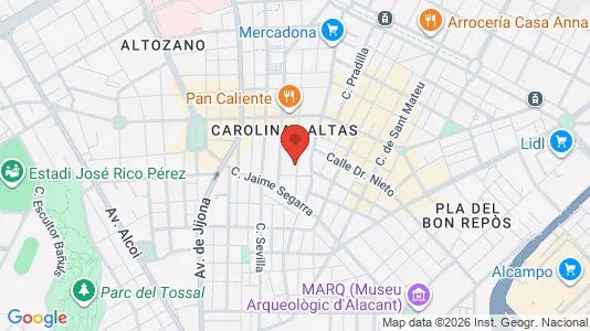 Rooms for rent i Alicante/Alacant - kort over placeringen