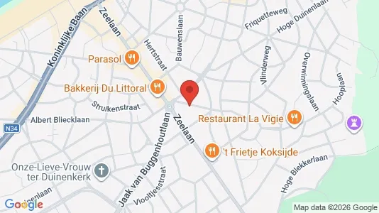 Apartments for rent i Koksijde - kort over placeringen