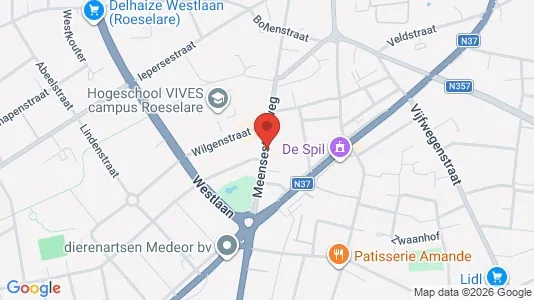 Apartments for rent i Roeselare - kort over placeringen