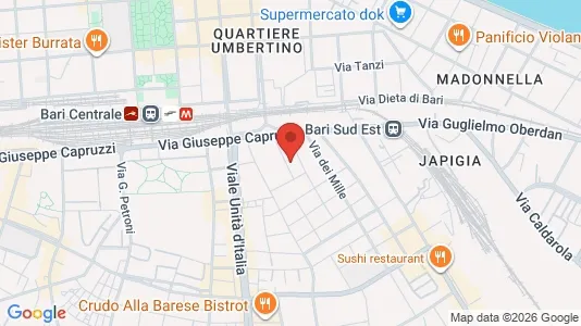 Rooms for rent i Bari - kort over placeringen