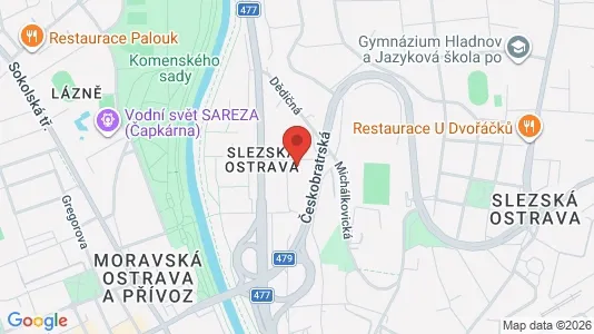 Apartments for rent i Ostrava-město - kort over placeringen
