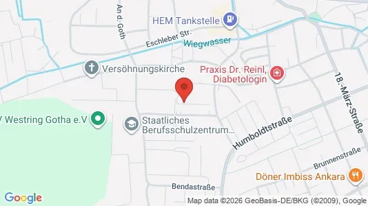 Apartments for rent i Gotha - kort over placeringen