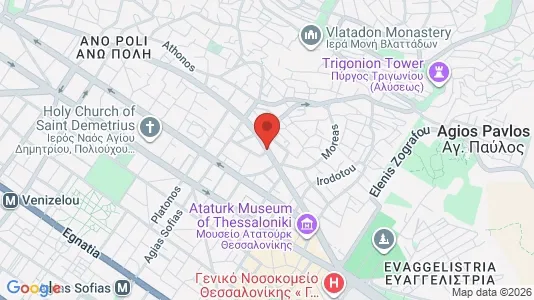 Apartments for rent i Thessaloniki - kort over placeringen