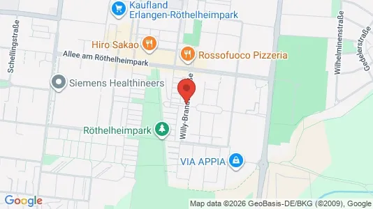 Apartments for rent i Erlangen - kort over placeringen