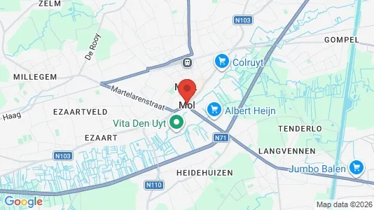 Houses for rent i Mol - kort over placeringen