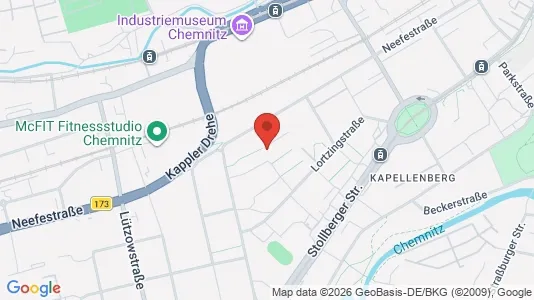 Apartments for rent i Chemnitz - kort over placeringen