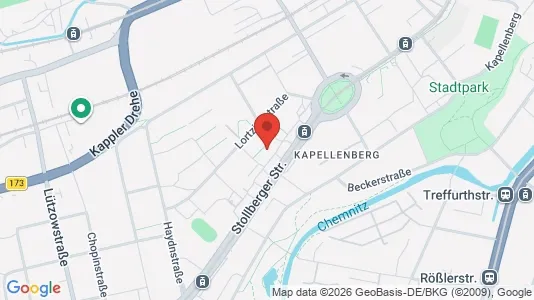 Apartments for rent i Chemnitz - kort over placeringen