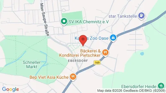 Apartments for rent i Chemnitz - kort over placeringen