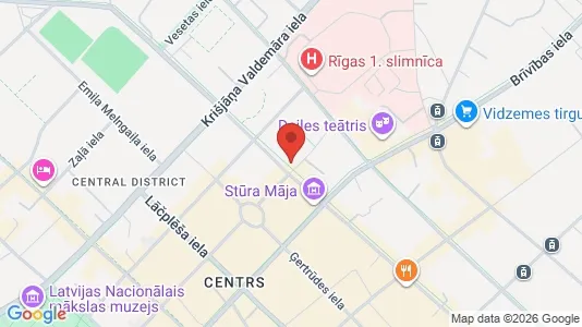 Apartments for rent i Riga Centrs - kort over placeringen