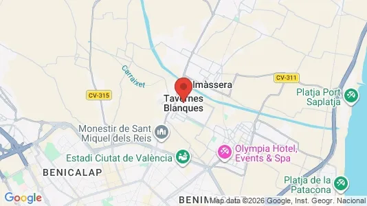 Rooms for rent i Tavernes Blanques - kort over placeringen
