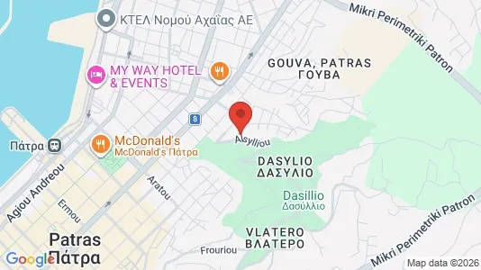 Apartments for rent i Patras - kort over placeringen