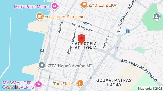 Apartments for rent i Patras - kort over placeringen