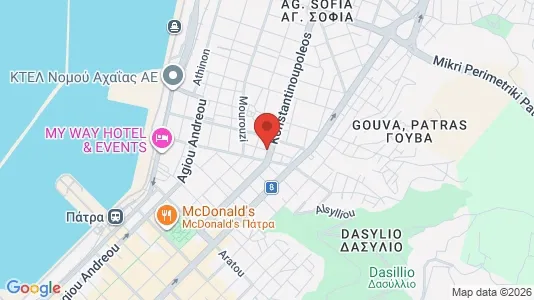 Apartments for rent i Patras - kort over placeringen