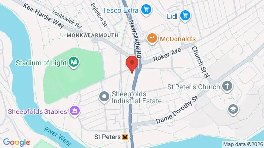 Apartments for rent i Sunderland - Tyne and Wear - kort over placeringen