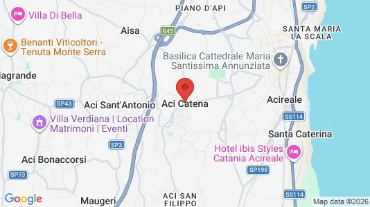 Apartments for rent i Aci Catena - kort over placeringen