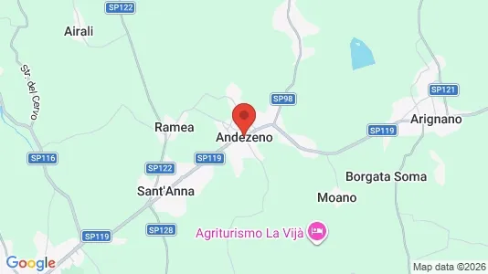 Apartments for rent i Andezeno - kort over placeringen