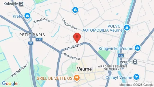 Apartments for rent i Veurne - kort over placeringen