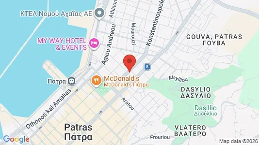 Apartments for rent i Patras - kort over placeringen