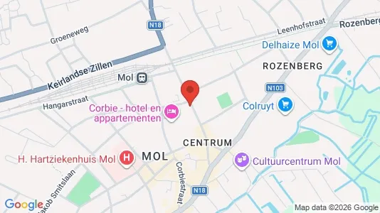 Apartments for rent i Mol - kort over placeringen