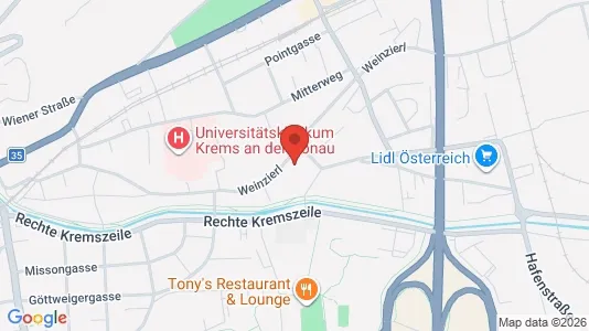 Apartments for rent i Krems an der Donau - kort over placeringen