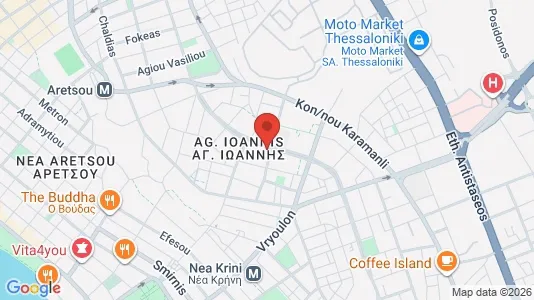 Apartments for rent i Kalamaria - kort over placeringen