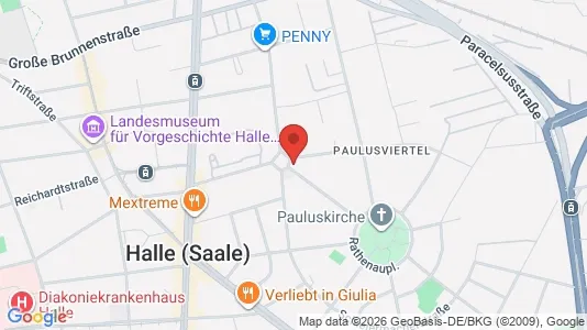 Apartments for rent i Halle (Saale) - kort over placeringen