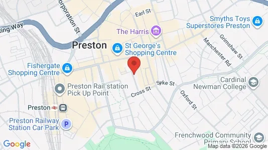 Apartments for rent i Preston - Lancashire - kort over placeringen