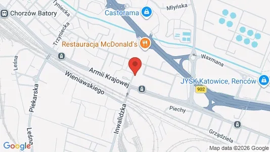 Apartments for rent i Chorzów - kort over placeringen