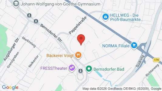 Apartments for rent i Chemnitz - kort over placeringen