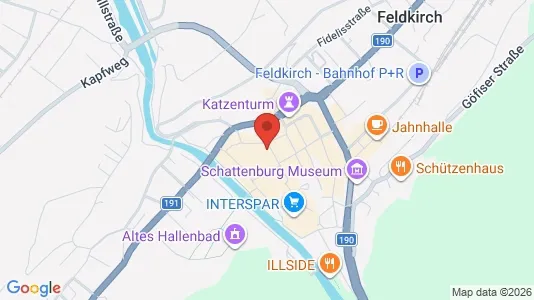 Apartments for rent i Feldkirch - kort over placeringen