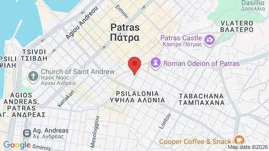 Apartments for rent i Patras - kort over placeringen
