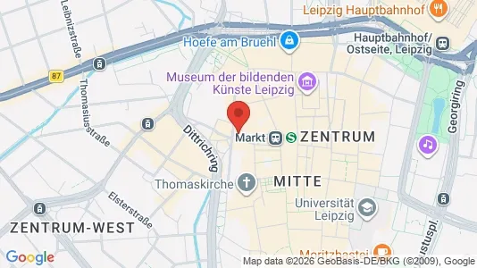 Apartments for rent i Leipzig - kort over placeringen