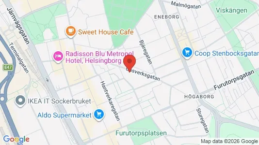 Apartments for rent i Helsingborg - kort over placeringen